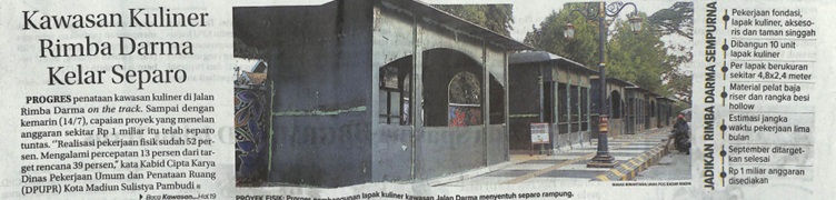 Kawasan Kuliner Rimba Darma Kelar Separo