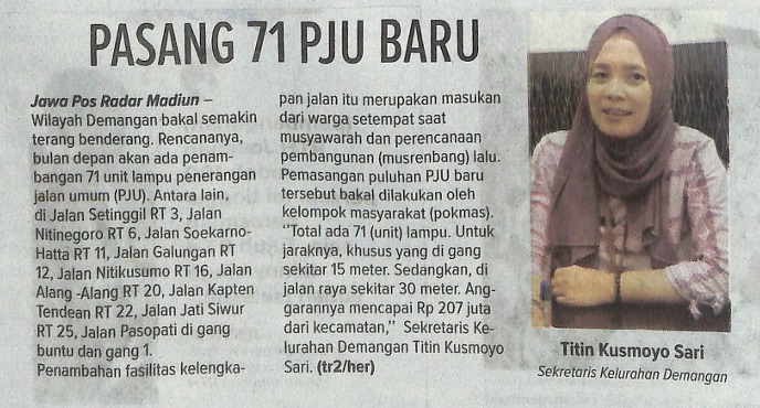 Pasang 71 PJU Baru