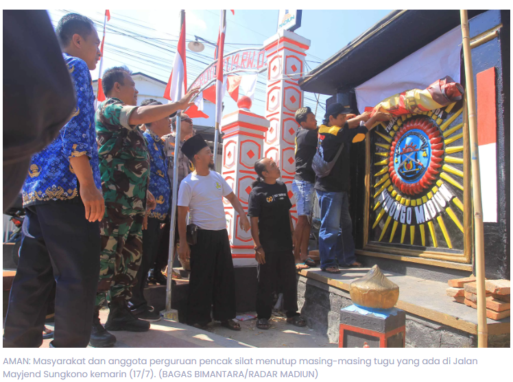Jelang 1 Suro, Semua Tugu Pencak Silat di Kota Madiun Ditutup
