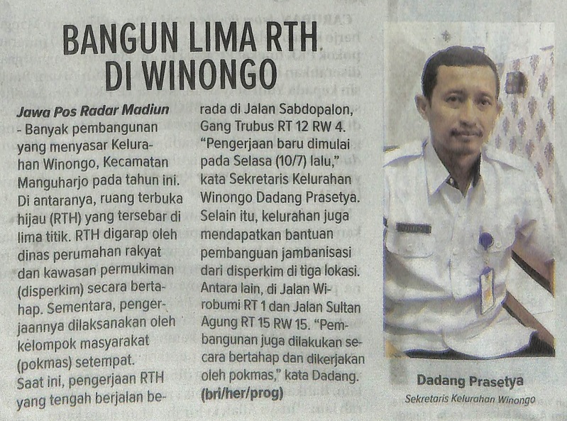 Bangun Lima RTH Di Winongo