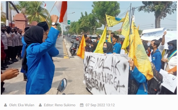 PMII Madiun Gelar Aksi Tolak Kenaikan Harga BBM