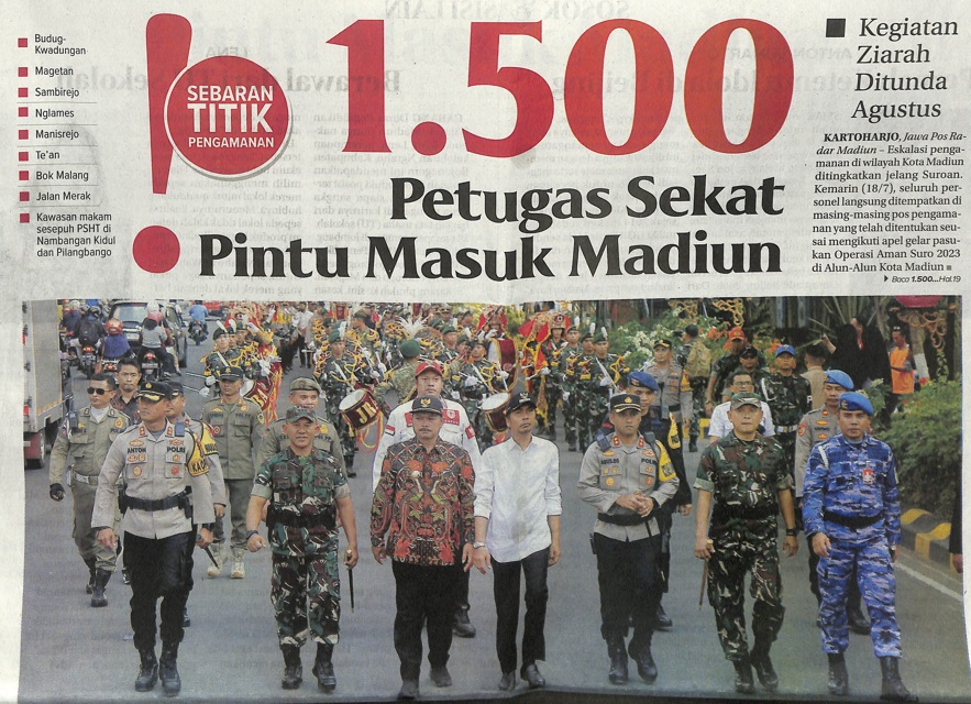 1.500 Petugas Sekat Pintu Masuk Madiun, Kegiatan Ziarah Ditunda Agustus