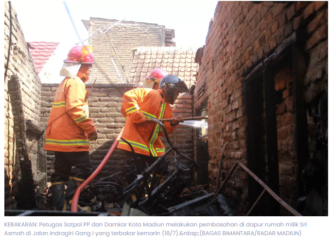 Anak Main Api, Dapur Rumah Warga Kota Madiun Terbakar