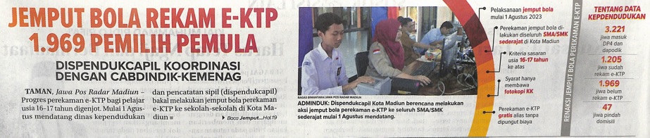 Jemput Bola Rekam E-KTP 1.969 Pemilih Pemula, Dispendukcapil Koordinasi Dengan Cabdindik-Kemenag