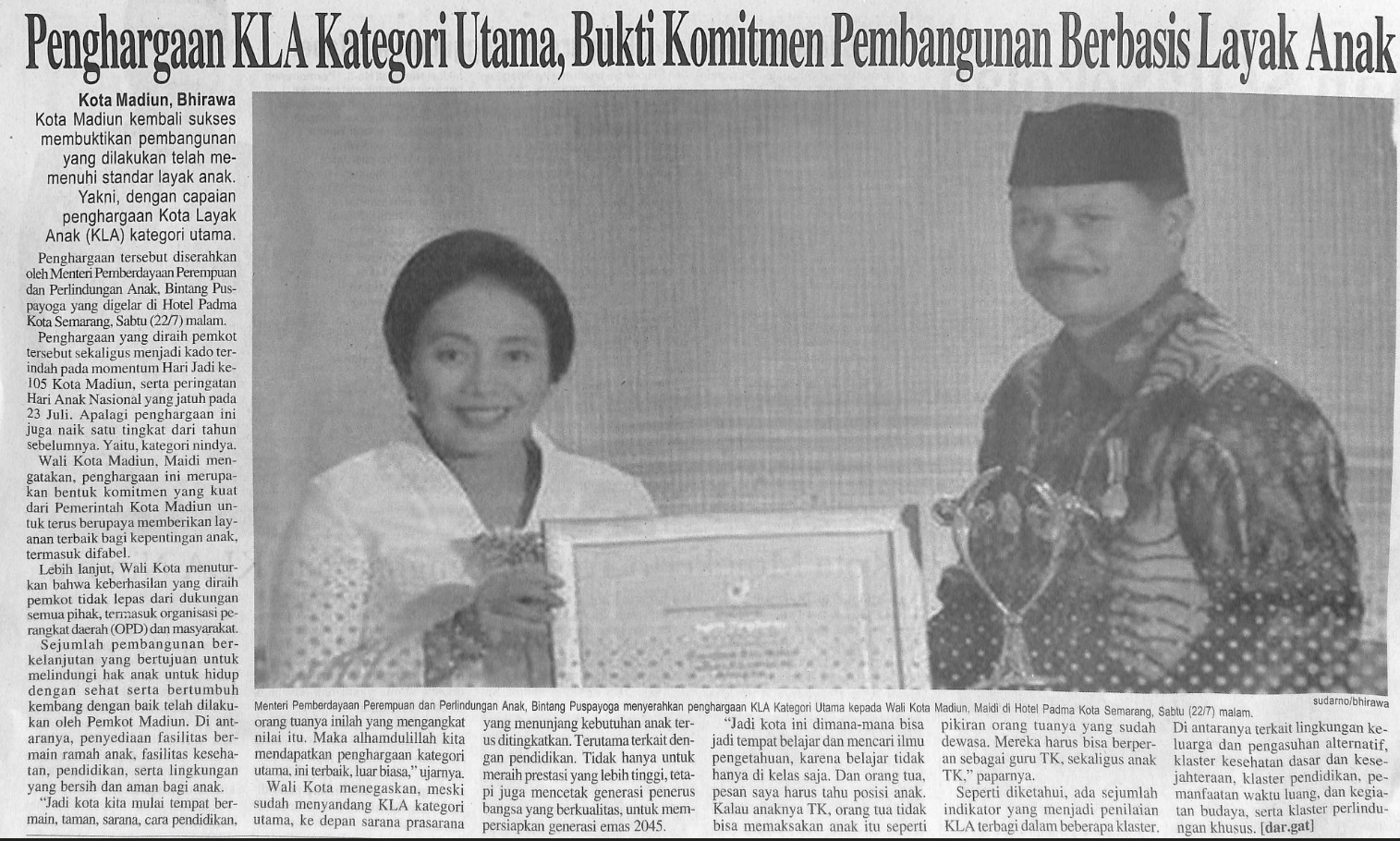 Penghargaan KLA Kategori Utama, Bukti Komitmen Pembangunan Berbasis Layak Anak