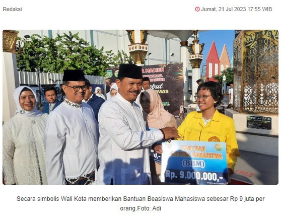 Wali Kota Madiun Tambah Penerima Bantuan Beasiswa Mahasiswa