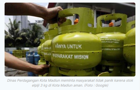 Stok Elpiji 3 Kg di Kota Madiun Aman, Warga Diimbau Tak Panik