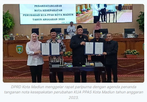 Perubahan KUA PPAS 2023 Kota Madiun Fokus Peningkatan Ekonomi