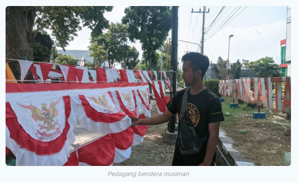 Jelang HUT Kemerdekaan RI Ke-78, Penjual Bendera Kian Marak di Madiun