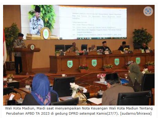 Rapat Paripurna Penyampaian Nota Keuangan Wali Kota Madiun Tentang Perubahan APBD TA 2023