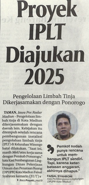 Proyek IPLT Diajukan 2025, Pengelolaan Limbah Tinja Dikerjasamakan dengan Ponorogo