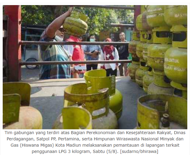 Pastikan LPG 3 Kilogram Tepat Sasaran, Tim Gabungan Cek Agen dan Pengguna di Kota Madiun
