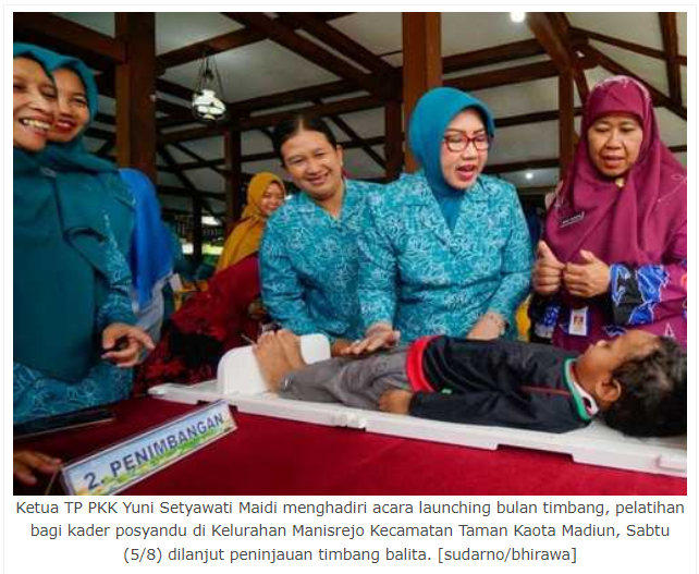 Deteksi Dini Stunting di Kota Madiun, Orang Tua Diimbau Rajin Bawa Balita ke Posyandu