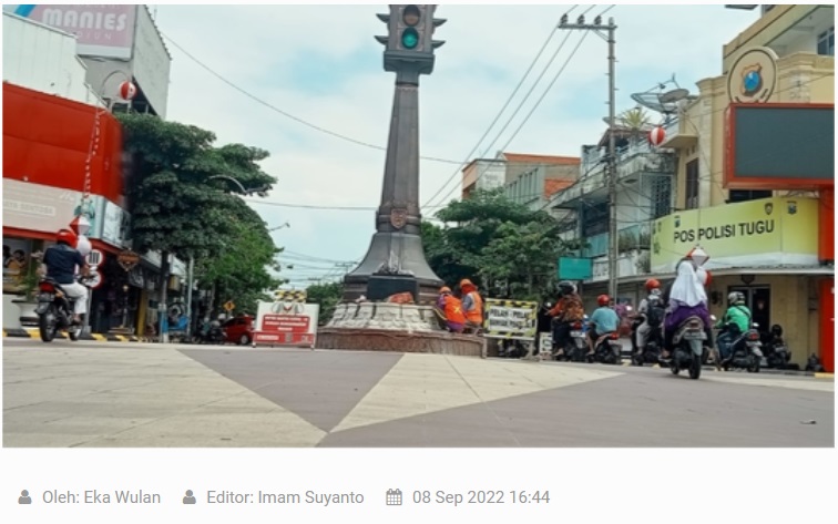 Tugu 0 KM Kota Madiun Dipercantik