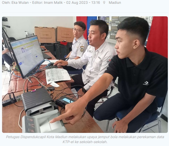 Dispendukcapil Blusukan ke Sekolah Lakukan Perekaman KTP-el Pelajar