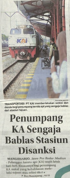 Penumpang KA Sengaja Bablas Stasiun Disanksi