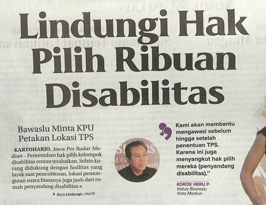 Lindungi Hak Pilih Ribuan Disabilitas, Bawaslu Minta KPU Petakan Lokasi TPS