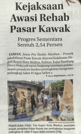 Kejaksaan Awasi Rehab Pasar Kawak, Progres Sementara Sentuh 2,54 Persen