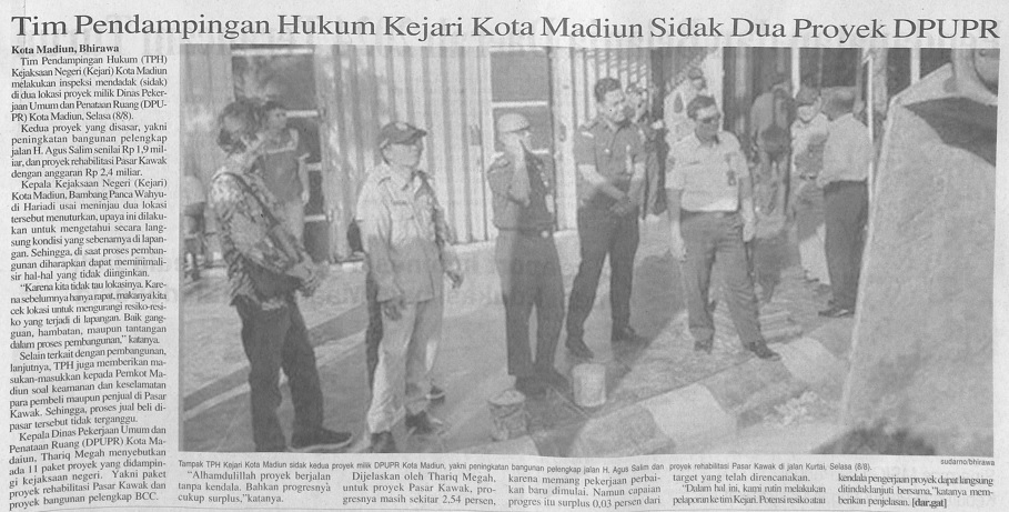 Tim Pendampingan Hukum Kejari Kota Madiun Sidak Dua Proyek DPUPR
