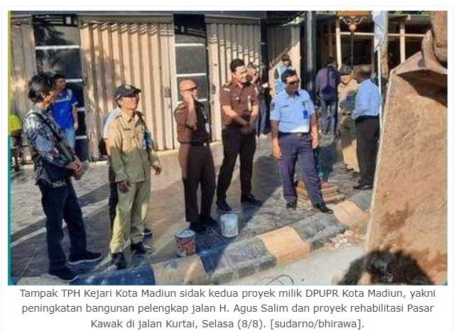 Tim Pendampingan Hukum Kejari Kota Madiun Sidak Dua Proyek DPUPR
