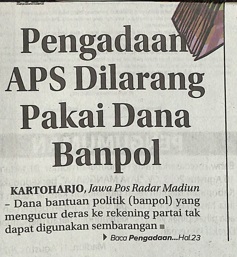 Pengadaan APS Dilarang Pakai Dana Banpol