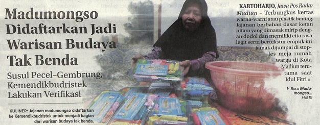 Madumongso Didaftarkan Jadi Warisan Budaya Tak Benda, Susul Pecel-Gembrung Kemendikbudristek Lakukan Verifikasi