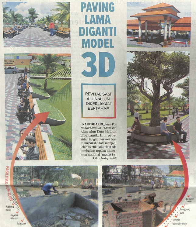 Paving Lama Diganti Model 3D, Revitalisasi Alun-Alun Dikerjakan Bertahap