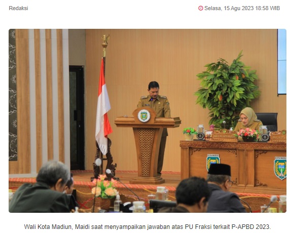 Retribusi Daerah Turun, Wali Kota Madiun Beri Penjelasan ke DPRD