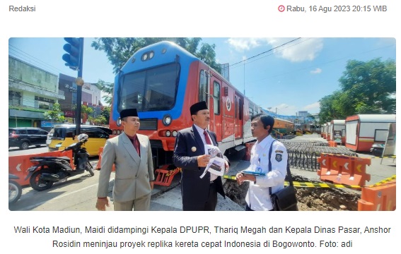 Proyek Kereta Cepat Indonesia di Madiun On Progress