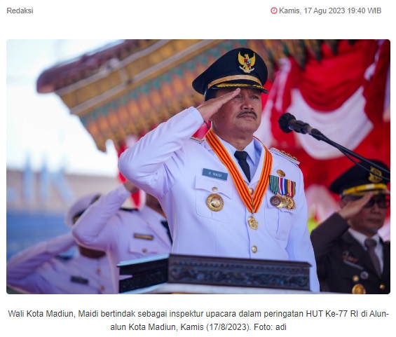 HUT RI ke-78, Walikota Madiun Ajak Generasi Penerus Lebih Semangat