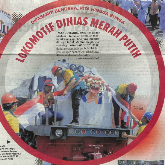 Dipasangi Bendera, Pita Hingga Bunga, Lokomotif Dihias Merah Putih