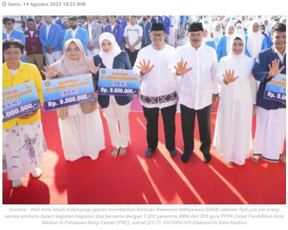 Dindik Kota Madiun buka pendaftaran program bantuan beasiswa mahasiswa