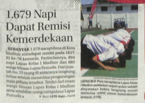 1.679 Napi Dapat Remisi Kemerdekaan