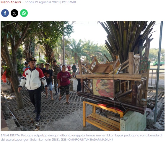 Pemkot Madiun Mulai Menata Lapangan Gulun, PKL Sisi Utara Ditertibkan