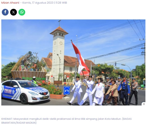 Pengguna Jalan Mengheningkan Cipta Serentak di Kota Madiun, Khidmat Peringati Detik-Detik Proklamasi