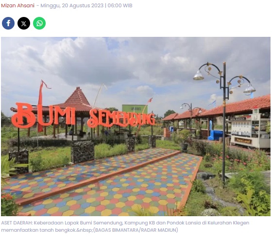 Aset Tanah Bengkok Dibangun Lapak, Retribusi Daerah Pemkot Madiun Turun