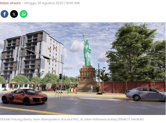 Kian Lengkap! Bakal Ada Tugu Monas dan Patung Liberty di Kota Madiun