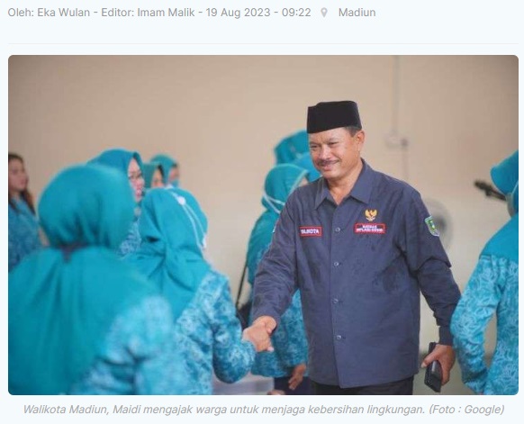 Walikota Madiun Ajak Warga Tingkatkan Kebersihan Lingkungan