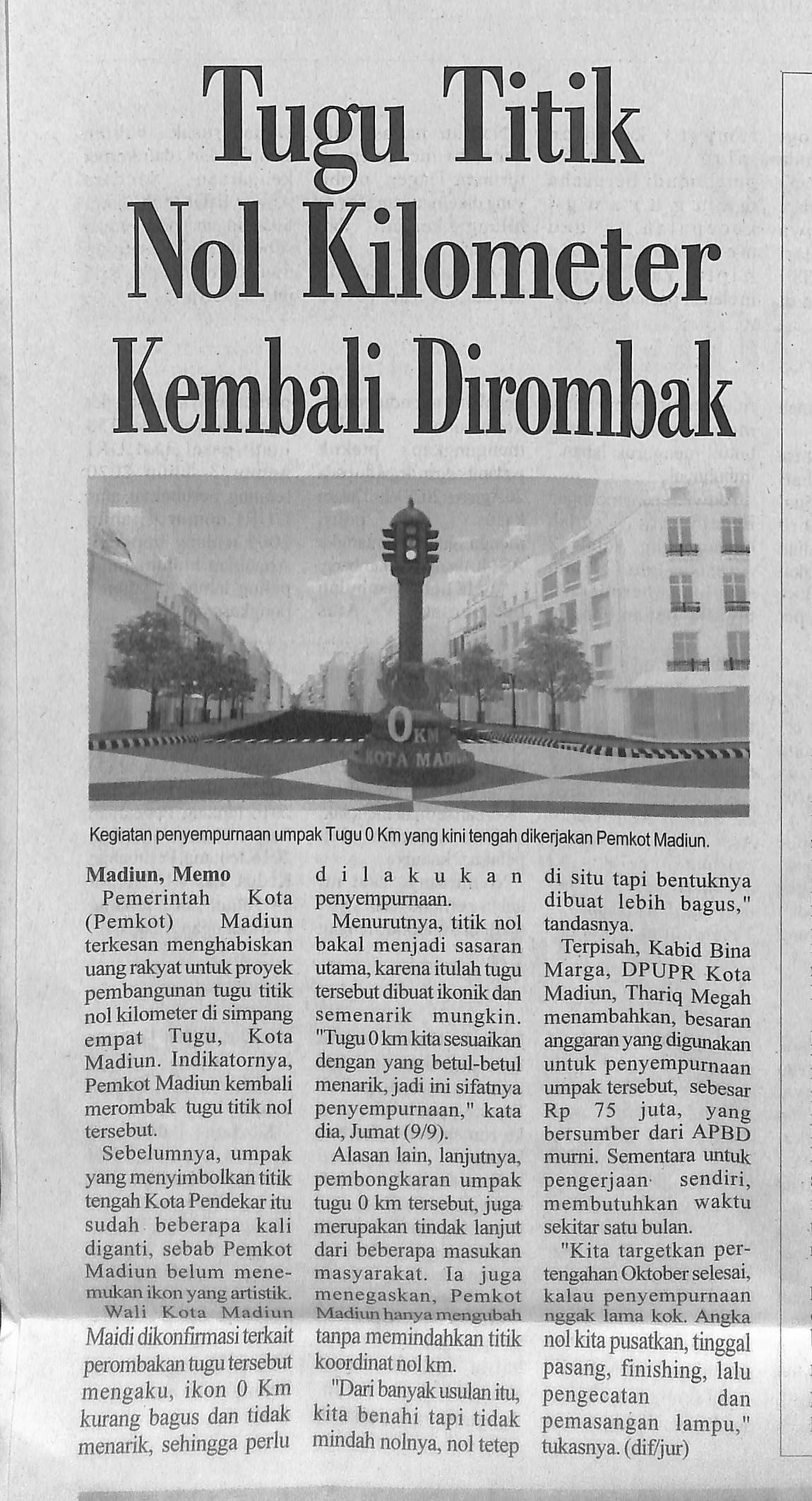Tugu Titik Nol Kilometer Kembali