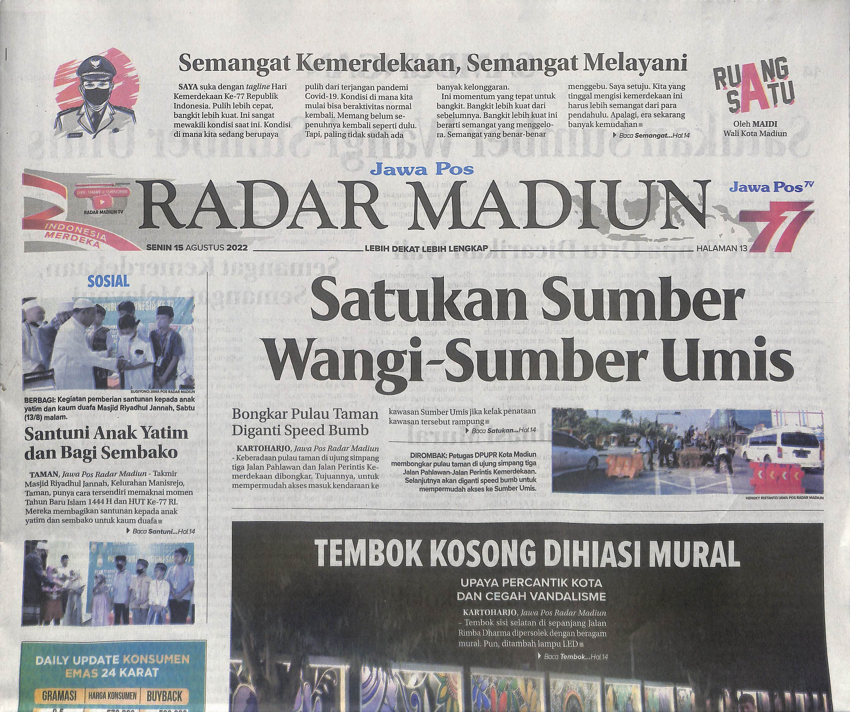 Tembok Kosong Dihiasi Mural, Upaya Percantik Kota dan Cegah Vandalisme