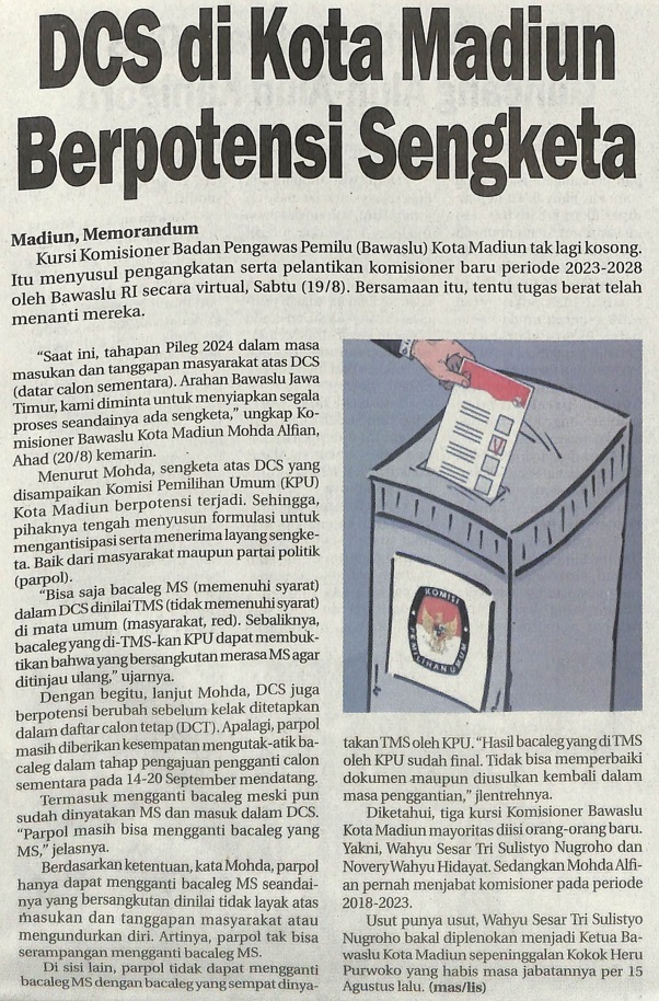 DCS di Kota Madiun Berpotensi Sengketa