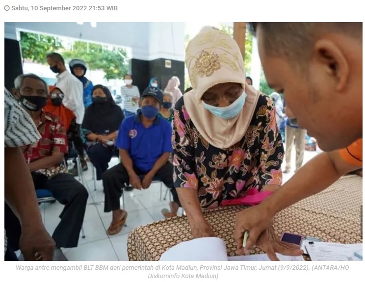Sebanyak 9.536 keluarga di Kota Madiun terima BLT BBM