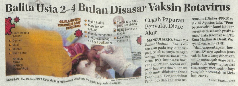 Balita Usia 2-4 Bulan Disasar Vaksin Rotavirus, Cegah Paparan Penyakit Diare Akut