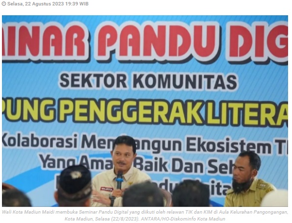 Pemkot Madiun fasilitasi masyarakatnya ilmu tentang literasi digital