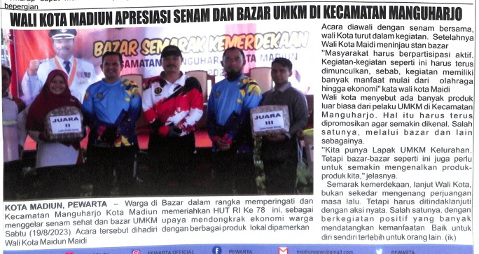Wali Kota Madiun Apresiasi Senam dan Bazar UMKM Di Kecamatan Manguharjo