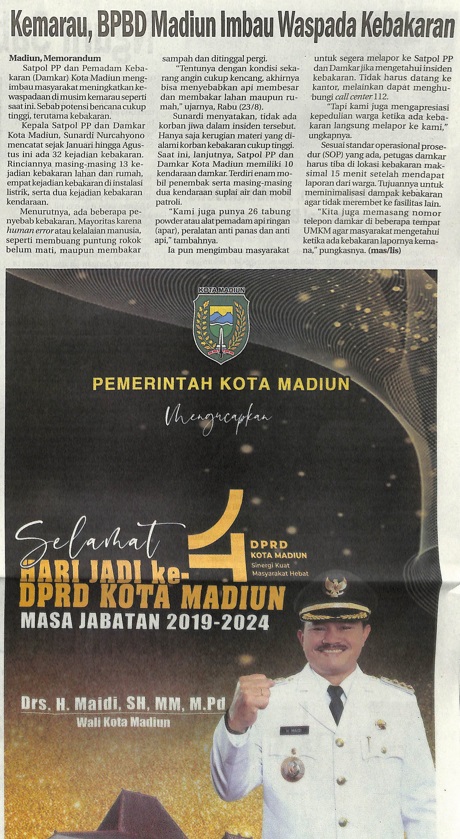 Kemarau, BPBD Madiun Imbau Waspada Kebakaran