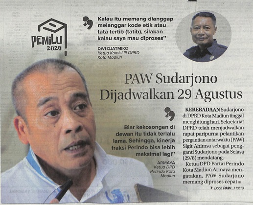 PAW Sudarjono Dijadwalkan 29 Agustus