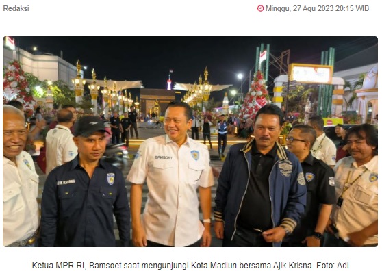 Ketua MPR RI Apresiasi Pembangunan Wisata di Kota Madiun