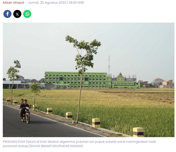 1.231 Petani di Kota Madiun Dijatah Pupuk Subsidi