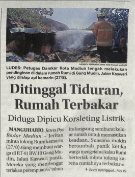 Ditinggal Tiduran, Rumah Terbakar, Diduga Dipicu Korsleting Listrik